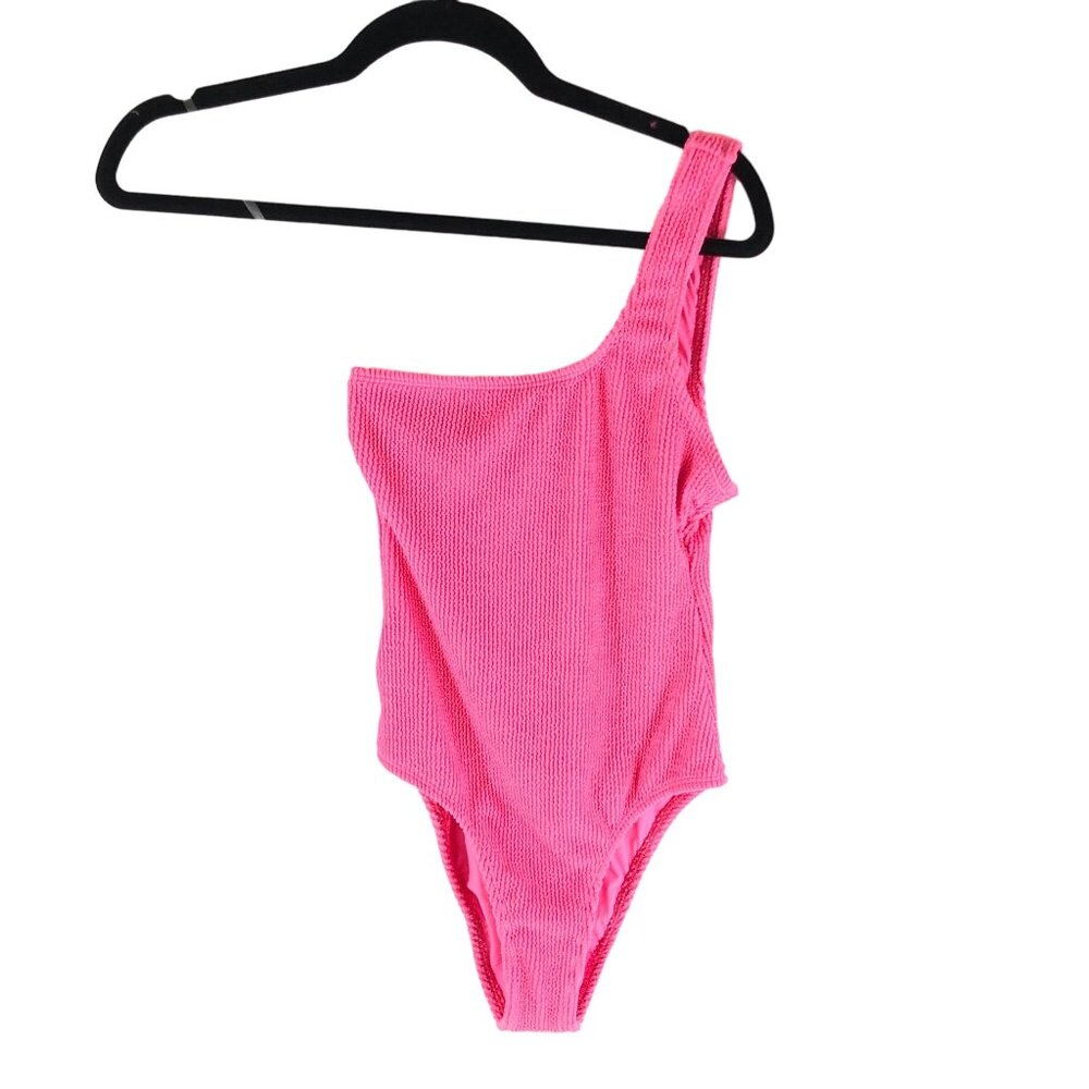 Good American Always Fits Hot Shoulder One Piece Swimsuit Pink 1/2 S/M - Picture 3 of 6